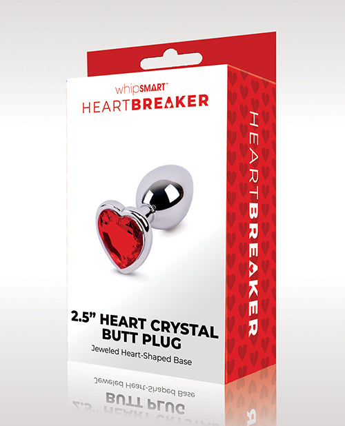 WhipSmart Heartbreaker 2.5″ Heart Crystal Butt Plug – Red