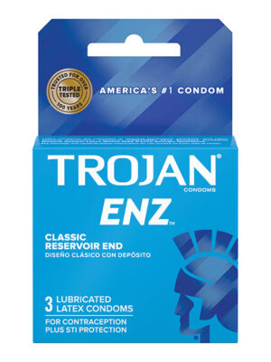 Trojan Enz Lubricated Condoms - Box of 3