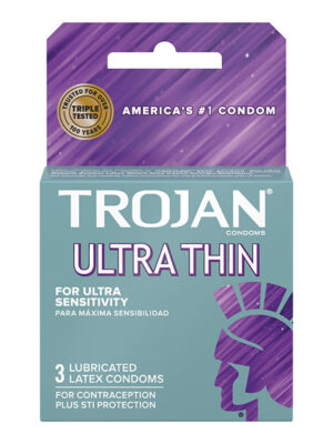 Trojan Ultra Thin Lubricated Condoms - Box of 3