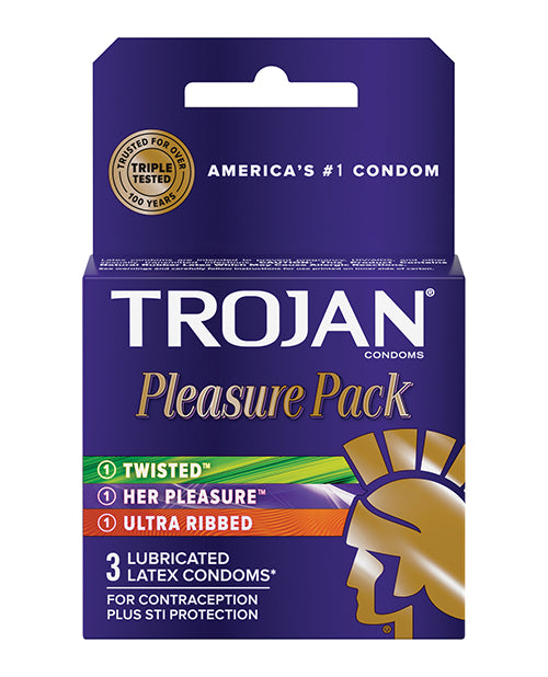 Trojan Pleasure Pack Condoms – Box of 3