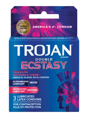 Trojan Double Ecstasy Condoms - Box of 3