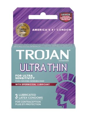 Trojan Ultra Thin Armor Spermicidal - Box of 3