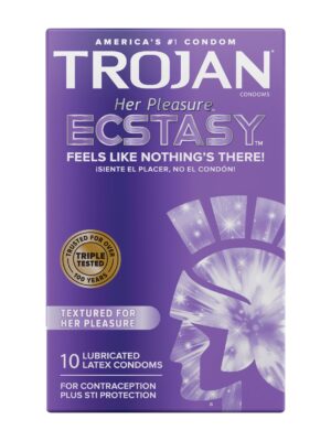 Trojan Her Pleasure Ecstasy Condoms - Box of 10
