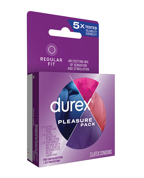 Durex Condoms Pleasure Pack – Box of 3