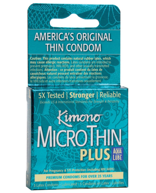 Kimono Micro Thin Aqua Lube Condoms – Box of 3