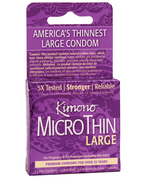 Kimono Micro Thin Large Condoms – Box of 3