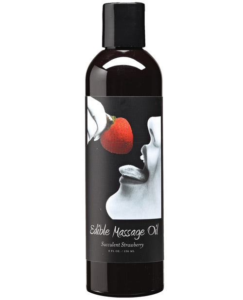 Earthly Body Edible Massage Oil - 8 oz Strawberry - Image 3