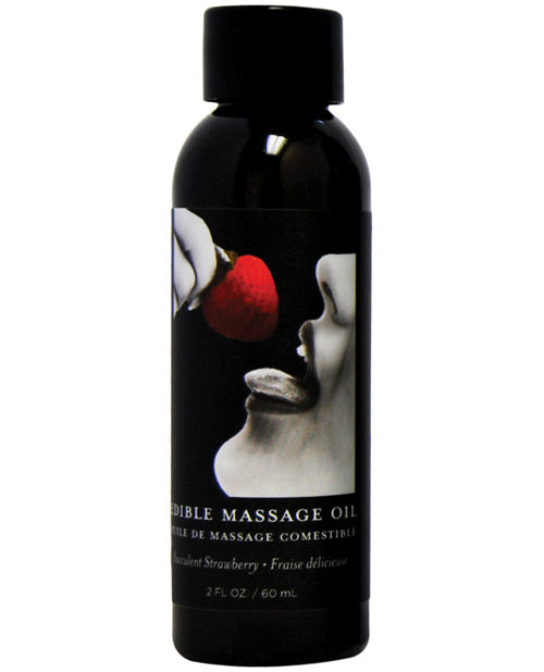 Earthly Body Edible Massage Oil – 2 oz Strawberry