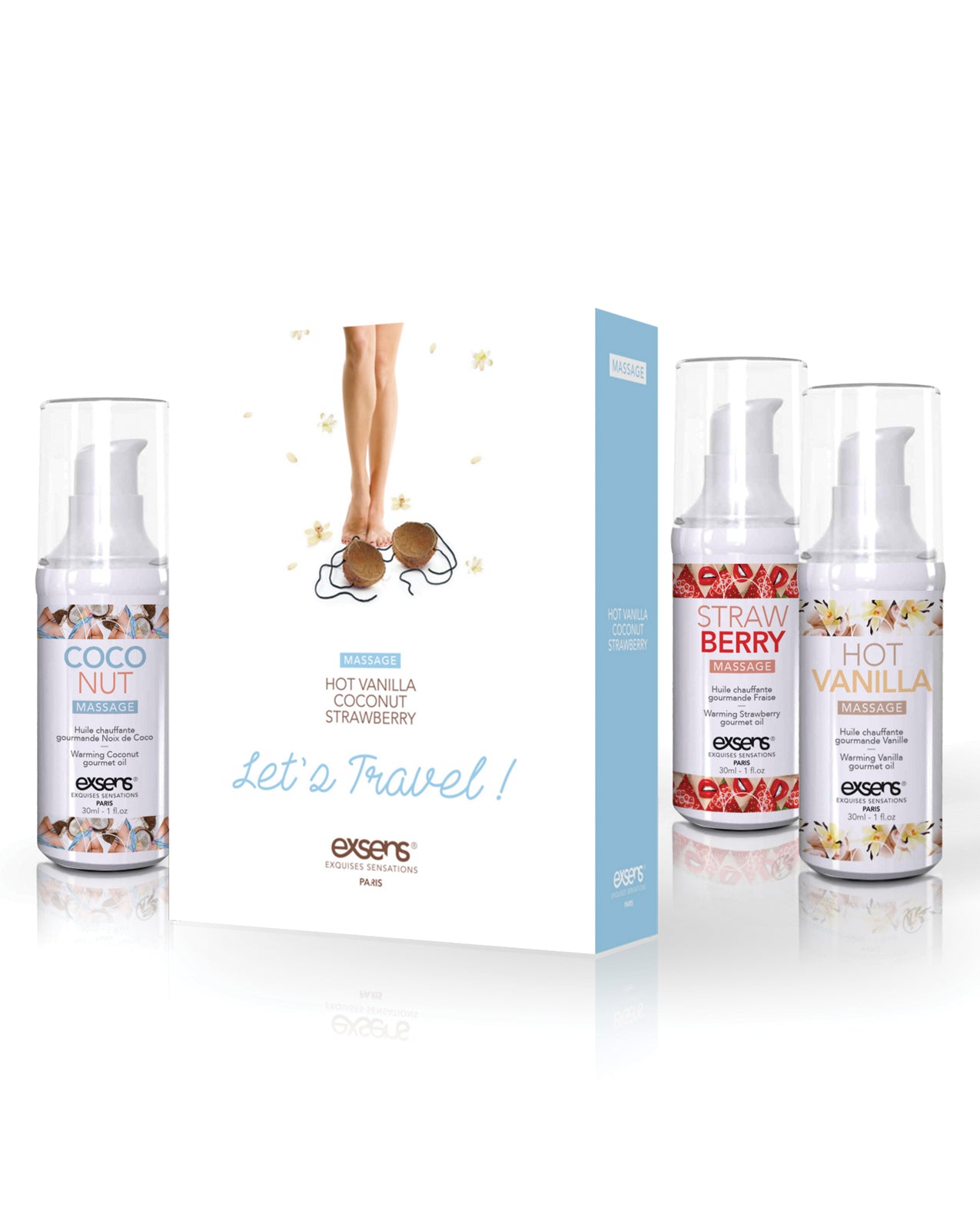 EXSENS of Paris Let’s Travel Massage Oil Set