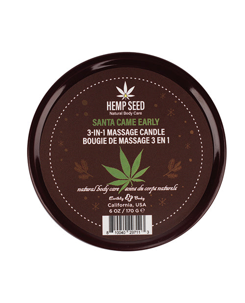 Earthly Body 2024 Holiday 3 in 1 Massage Candle – 6 oz Santa Came Early