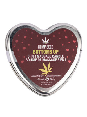 Earthly Body 2025 Valentines 3 in 1 Massage Heart Candle - 4.7 oz Bottom's Up