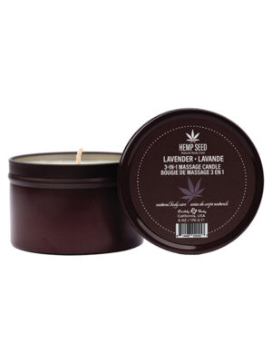 Earthly Body Suntouched Hemp Candle - 6 oz Round Tin Lavender