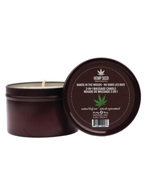 Earthly Body Suntouched Hemp Candle - 6 oz Round Tin Naked in the Woods