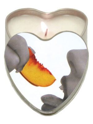 Earthly Body Suntouched Hemp Edible Candle - 4.7 oz Heart Tin Peach