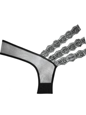 Adore Sheer & Lace Wild Orchid Panty Black O/S