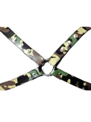 Sensual Sin Leather X Harness - Camo Small/Medium