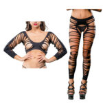 Beverly Hills Naughty Girl Crotchless Side Straps Leggings Black O/S