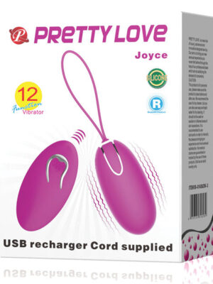 Pretty Love Joyce Vibrating Egg w/Remote Control - Fuchsia