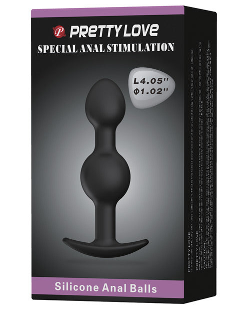 Pretty Love 4.05″ Silicone Anal Plug w/Ball – Black
