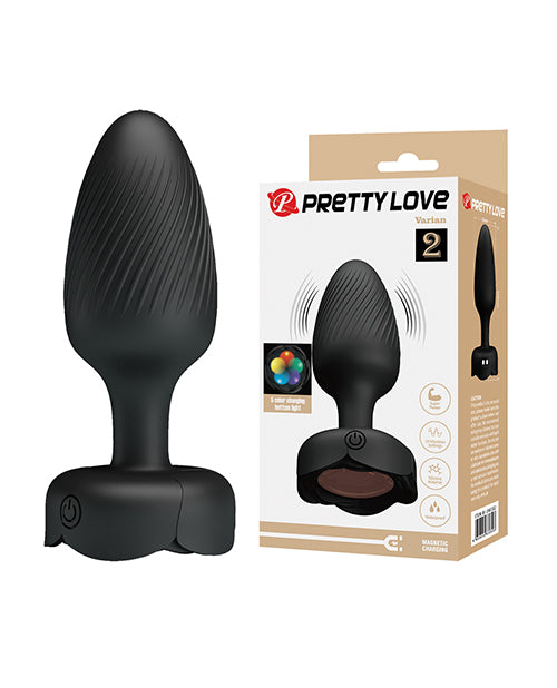 Pretty Love Varian Large Butt Plug w/Multi Color Bottom Light – Black