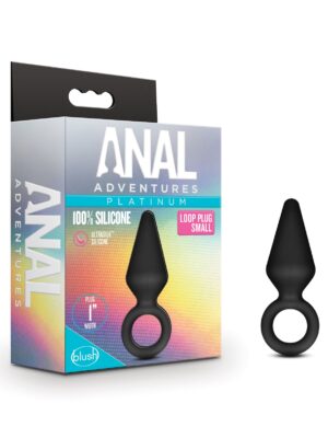Blush Anal Adventures Platinum Silicone Loop Plug - Small Black