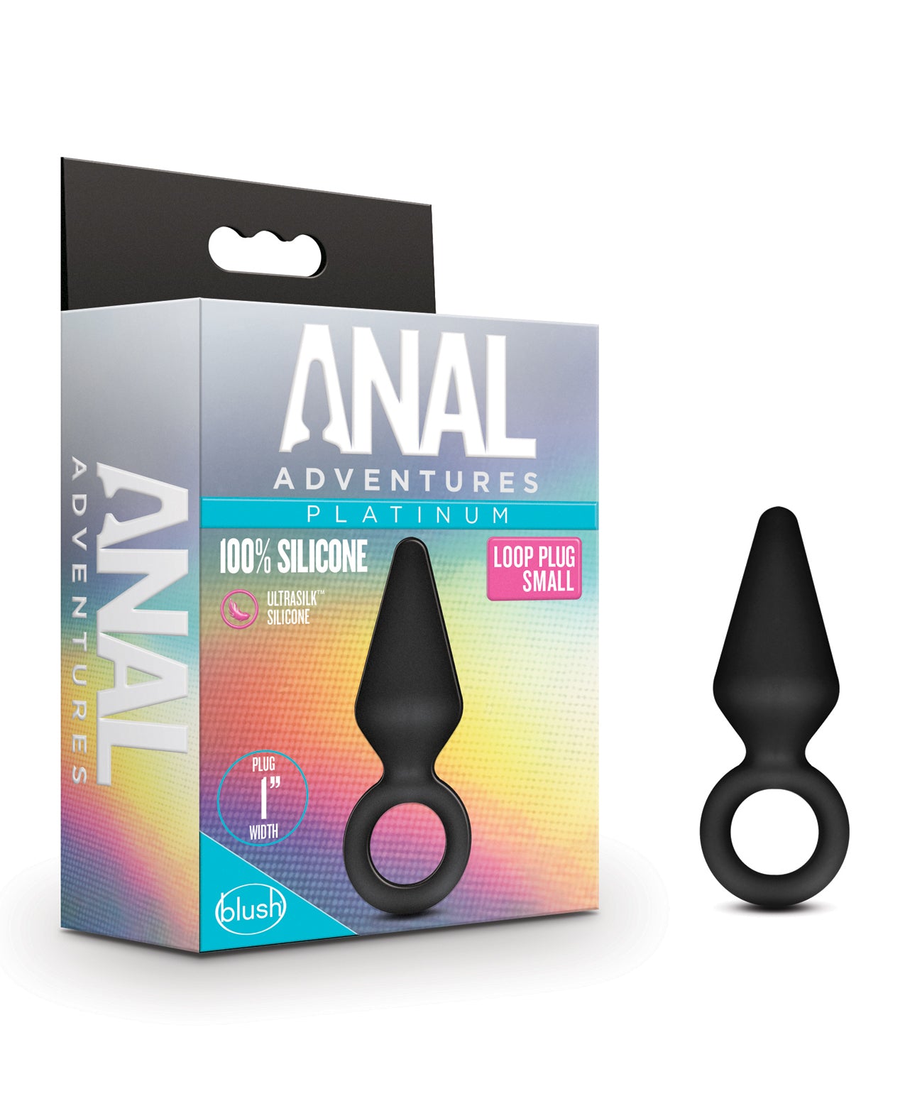 Blush Anal Adventures Platinum Silicone Loop Plug – Small Black