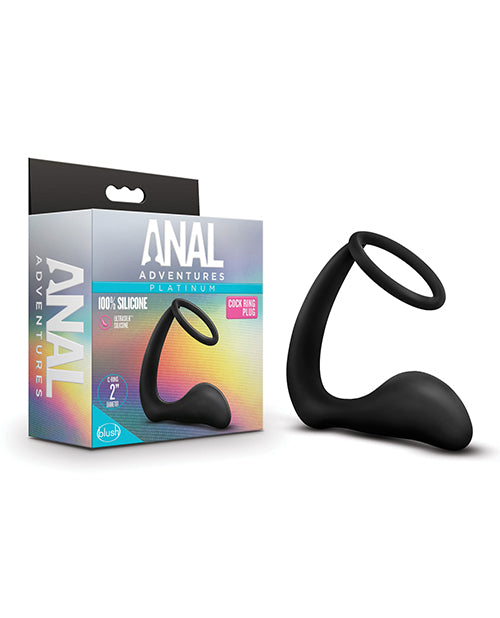 Blush Anal Adventures Cock Ring Plug – Black