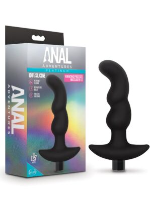 Blush Anal Adventures Platinum Silicone Vibrating Prostate Massager 03- Black