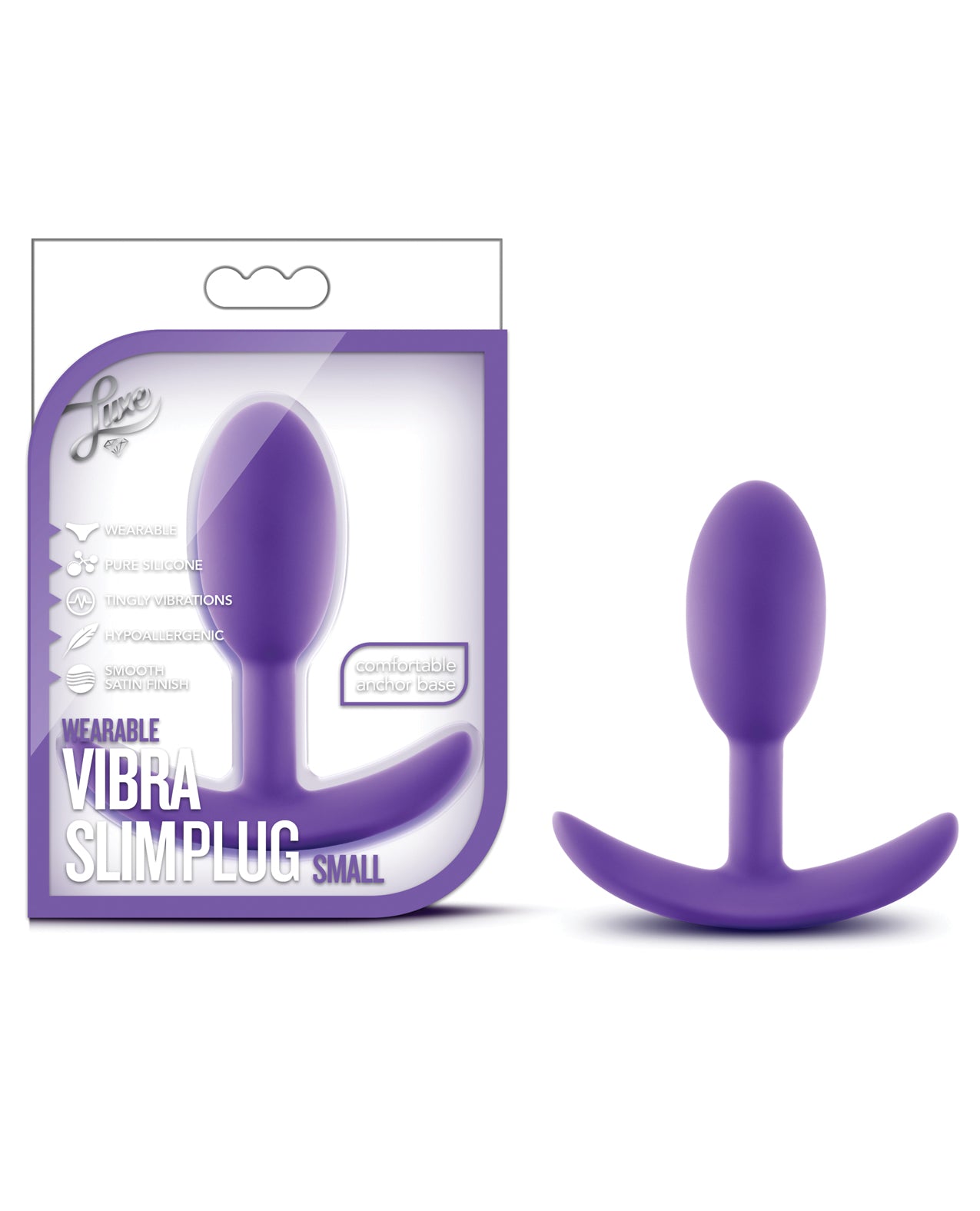 Blush Luxe Wearable Vibra Slim Plug Small – Purple