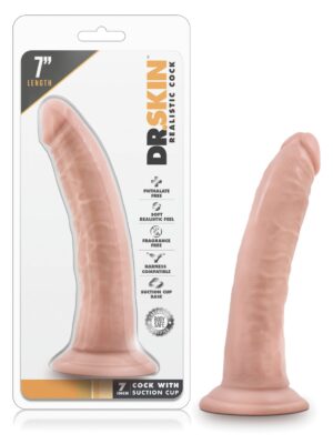 Blush Dr. Skin 7" Cock w/Suction Cup - Vanilla