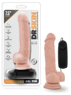 Blush Dr. Skin Dr. Tim 7.5" Cock w/Suction Cup - Vanilla