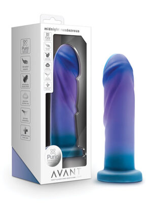 Blush Avant Midnight Rendezvous Silicone Dildo - Ocean Blue
