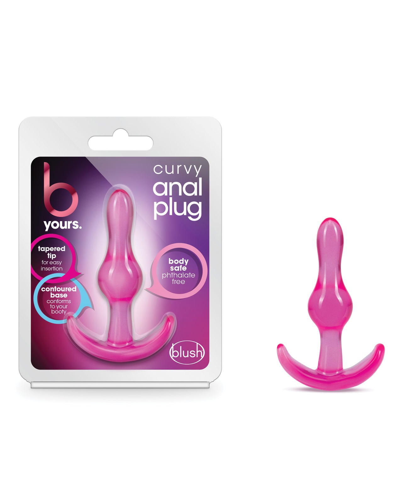 Blush B Yours Curvy Anal Plug - Pink - Image 3