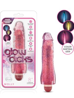 Blush Glow Dicks Glitter Vibrator Molly - Pink
