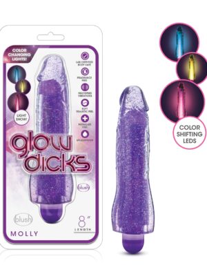 Blush Glow Dicks Glitter Vibrator Molly - Purple
