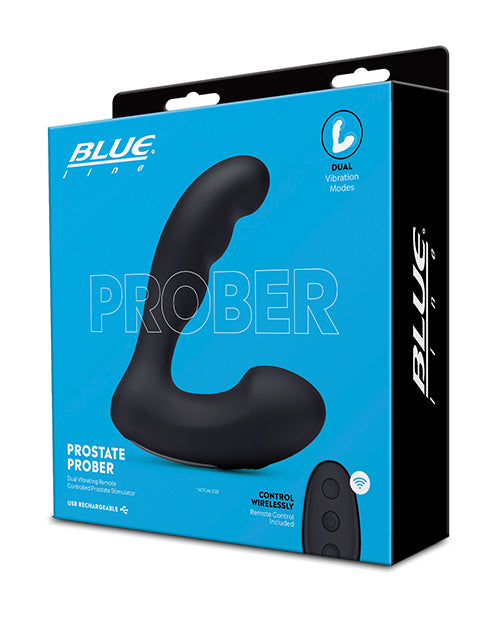 Blue Line Vibrating Prostate Prober w/Remote – Black