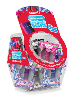 Screaming O Soft Touch Rechargeable Bullets Candy Bowl - Asstd. Colors Bowl of 24