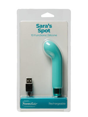 Sara's Spot Rechargeable Bullet w/G Spot Sleeve - 10 Functions Teal