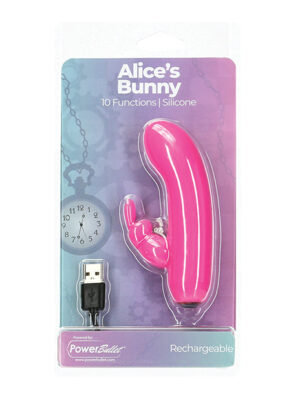 Alice's Bunny Rechargeable Bullet w/Rabbit Sleeve - 10 Functions Pink