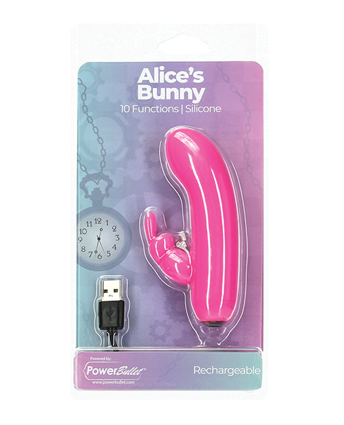 Alice’s Bunny Rechargeable Bullet w/Rabbit Sleeve – 10 Functions Pink