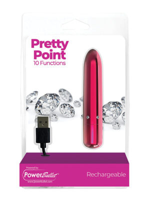 Pretty Point Rechargeable Bullet - 10 Functions Pink