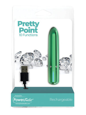 Pretty Point Rechargeable Bullet - 10 Functions Teal