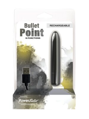 Bullet Point Rechargeable Bullet - 10 Functions Black