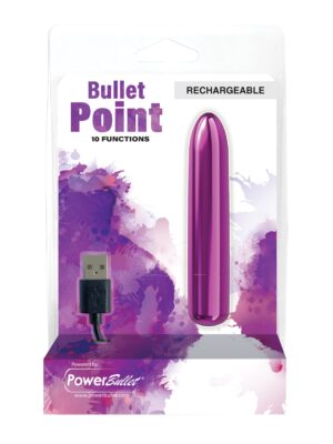 Bullet Point Rechargeable Bullet - 10 Functions Purple