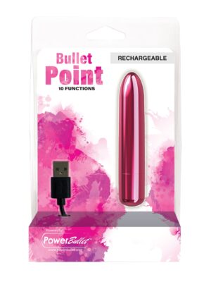 Bullet Point Rechargeable Bullet - 10 Functions Pink