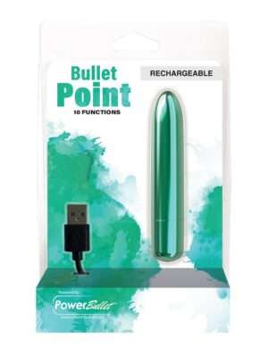 Bullet Point Rechargeable Bullet - 10 Functions Teal
