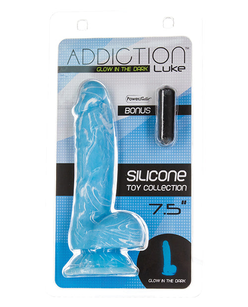 Addiction Luke Glow in the Dark 7.5" Dildo - Blue - Image 11