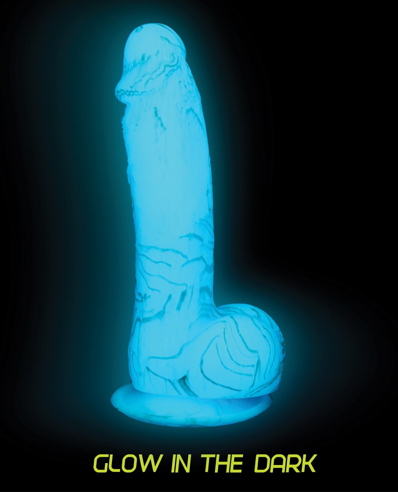 Addiction Luke Glow in the Dark 7.5" Dildo - Blue - Image 3