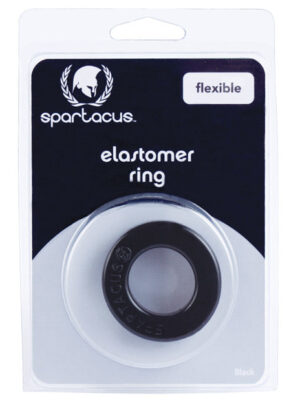 Spartacus Elastomer Cock Ring - Metro Black