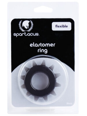 Spartacus Elastomer Stud Cock Ring - Black